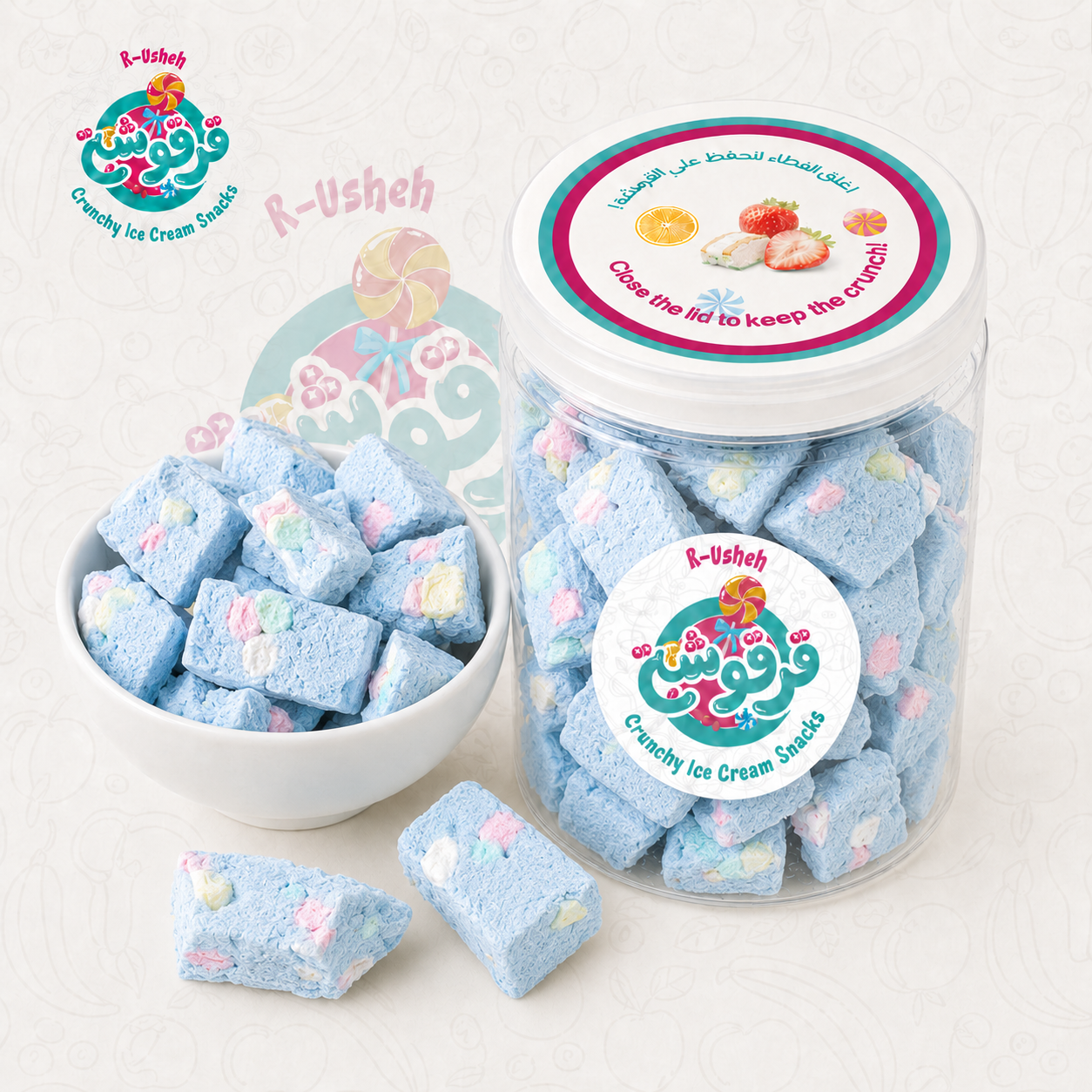 Blueberry Marshmallow Crunchy Ice Cream Snack