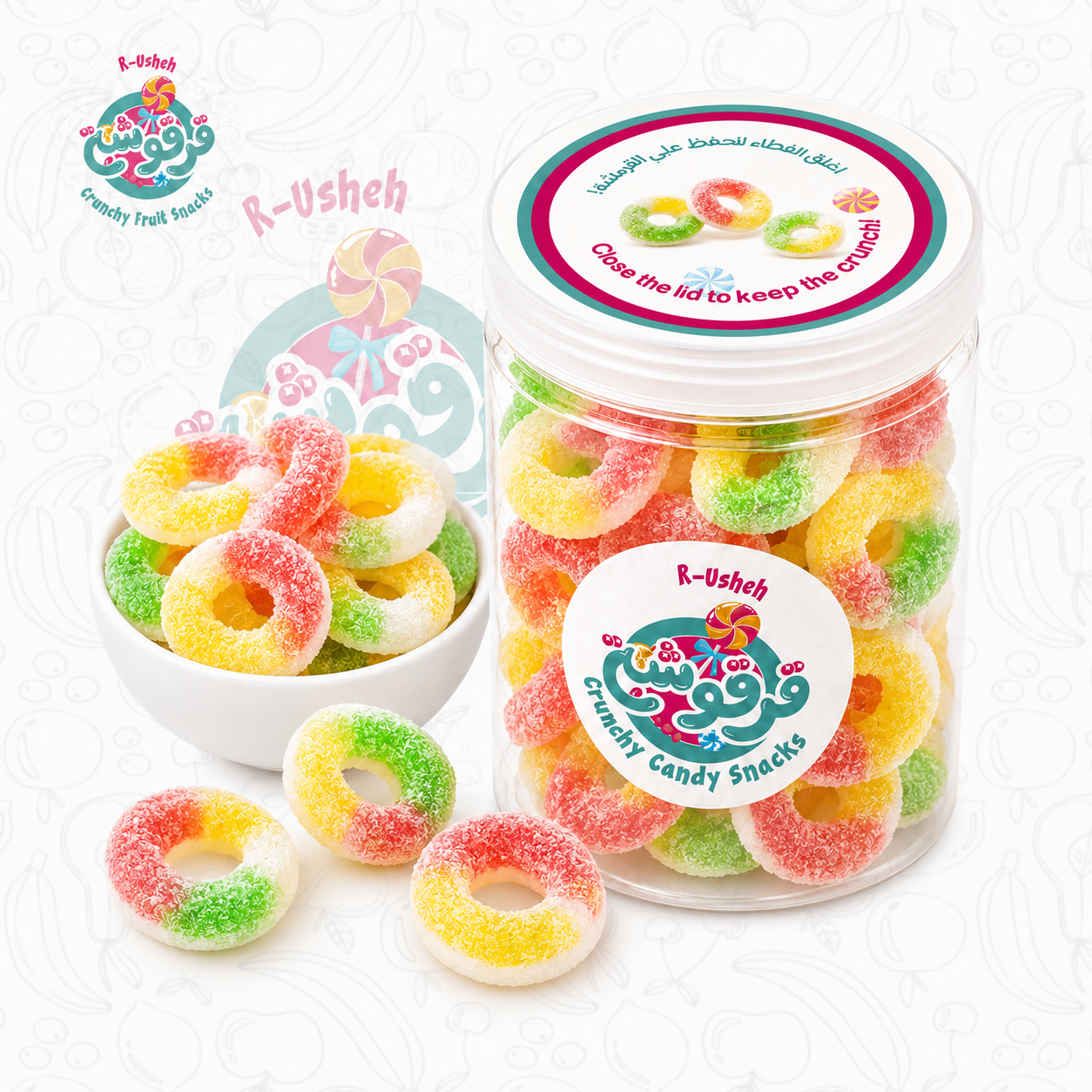 Rainbow Rings Crunchy Candy Snack