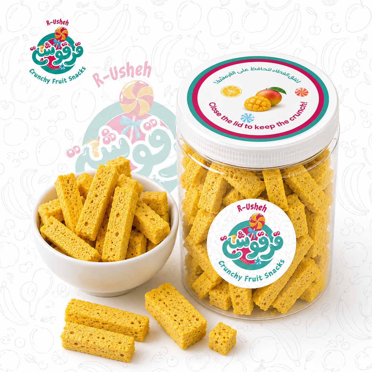 Freeze dried Mango’s sticks / خليط أصابع المانغو اللذيذة