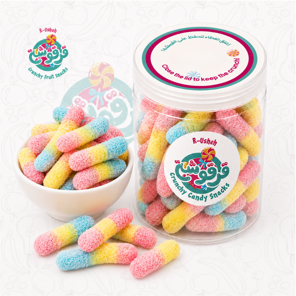 Rainbow Stripe Crunchy Candy Snack