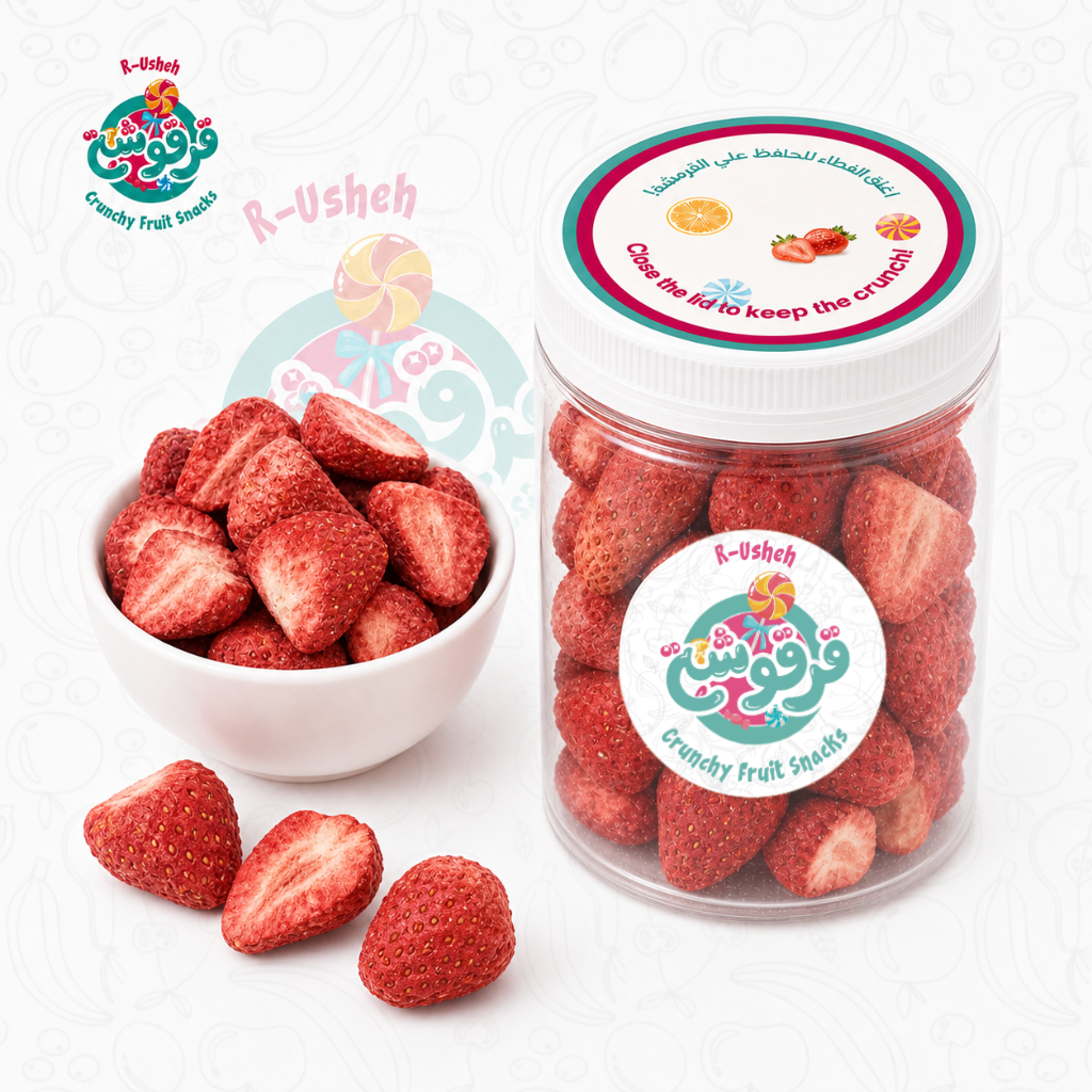 Strawberry Crunchy Fruit Snack / فراولة حلوة مع القليل من السكر المضاف
